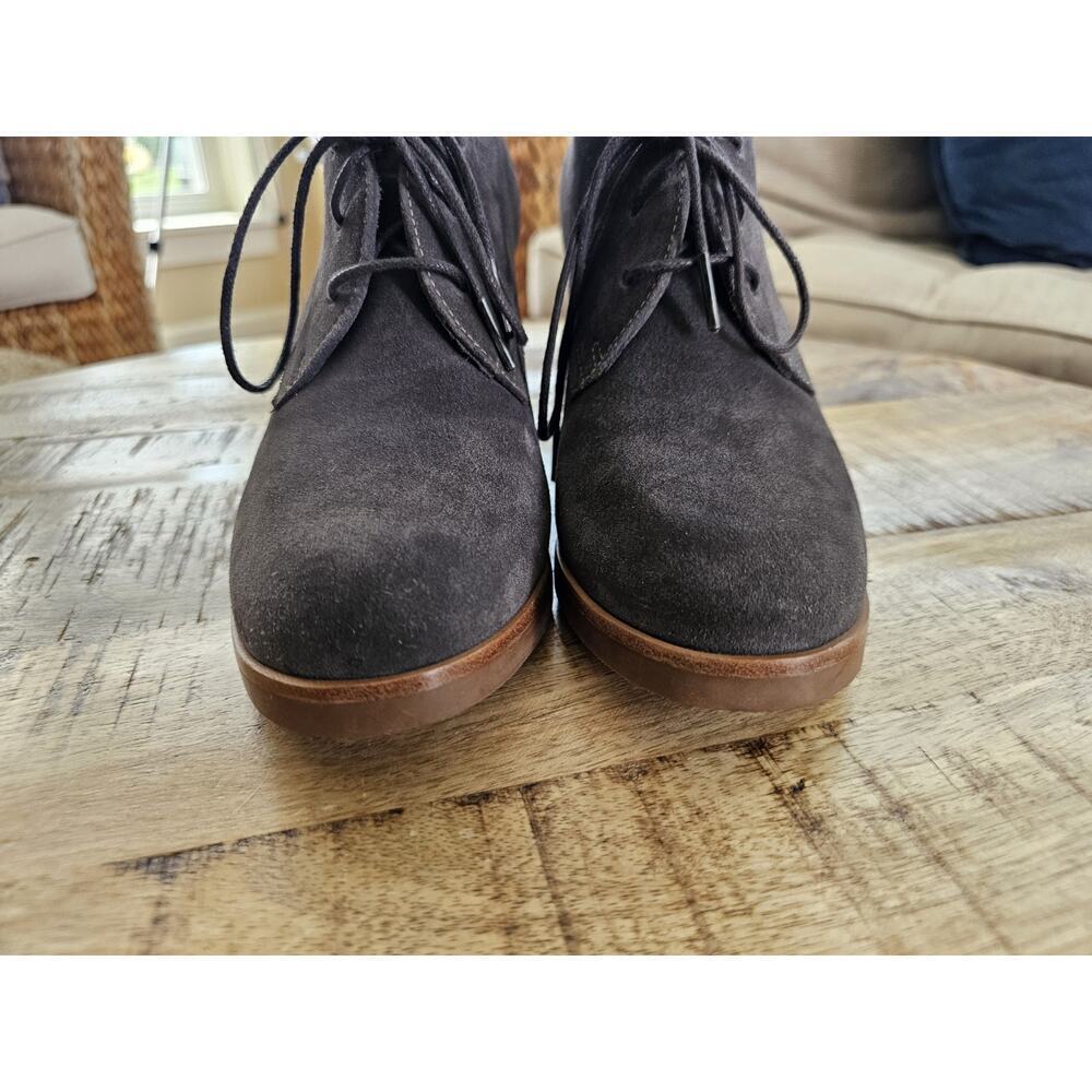 Johnston & Murphy Ankle Boots Women's Grey Suede Heels Size 8.5 Lace‎ Up Boho - Picture 5 of 11